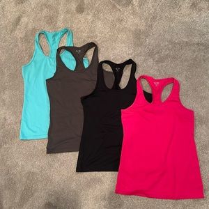 Lot of 4 racer back workout tops